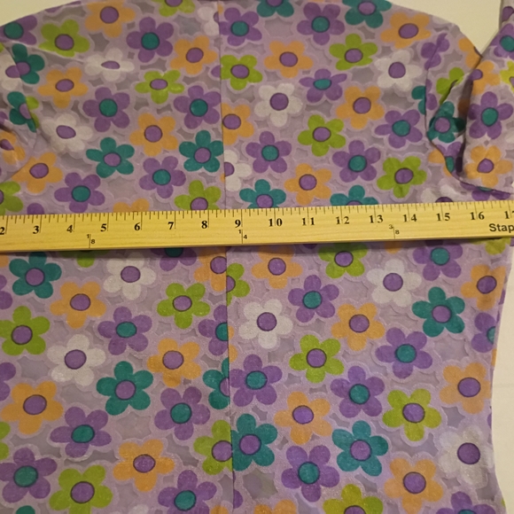 VTG Concepts And Design Burnt Out Floral Patterned Crop Top - Multicolor Sz M - Picture 4 of 7